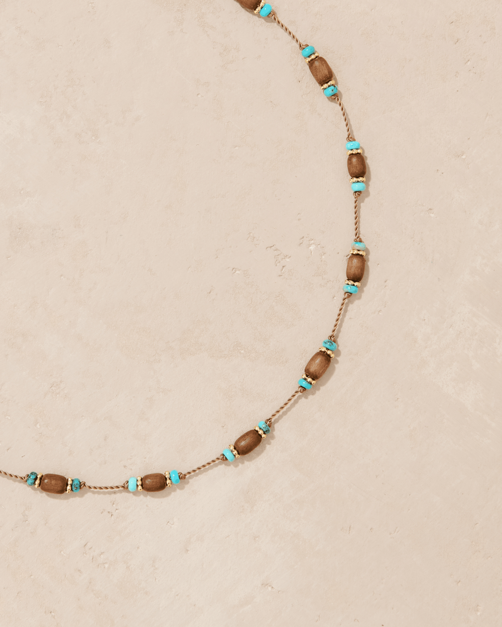 Tityaravy | Padma Necklace -  Wood & Turquoise