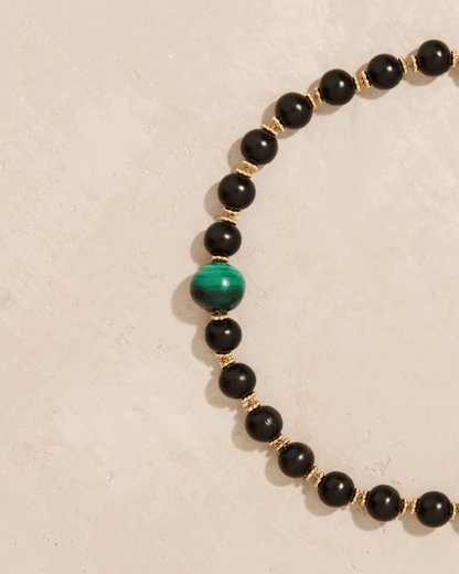 Tityaravy | Samhita Necklace - Malachite Wood