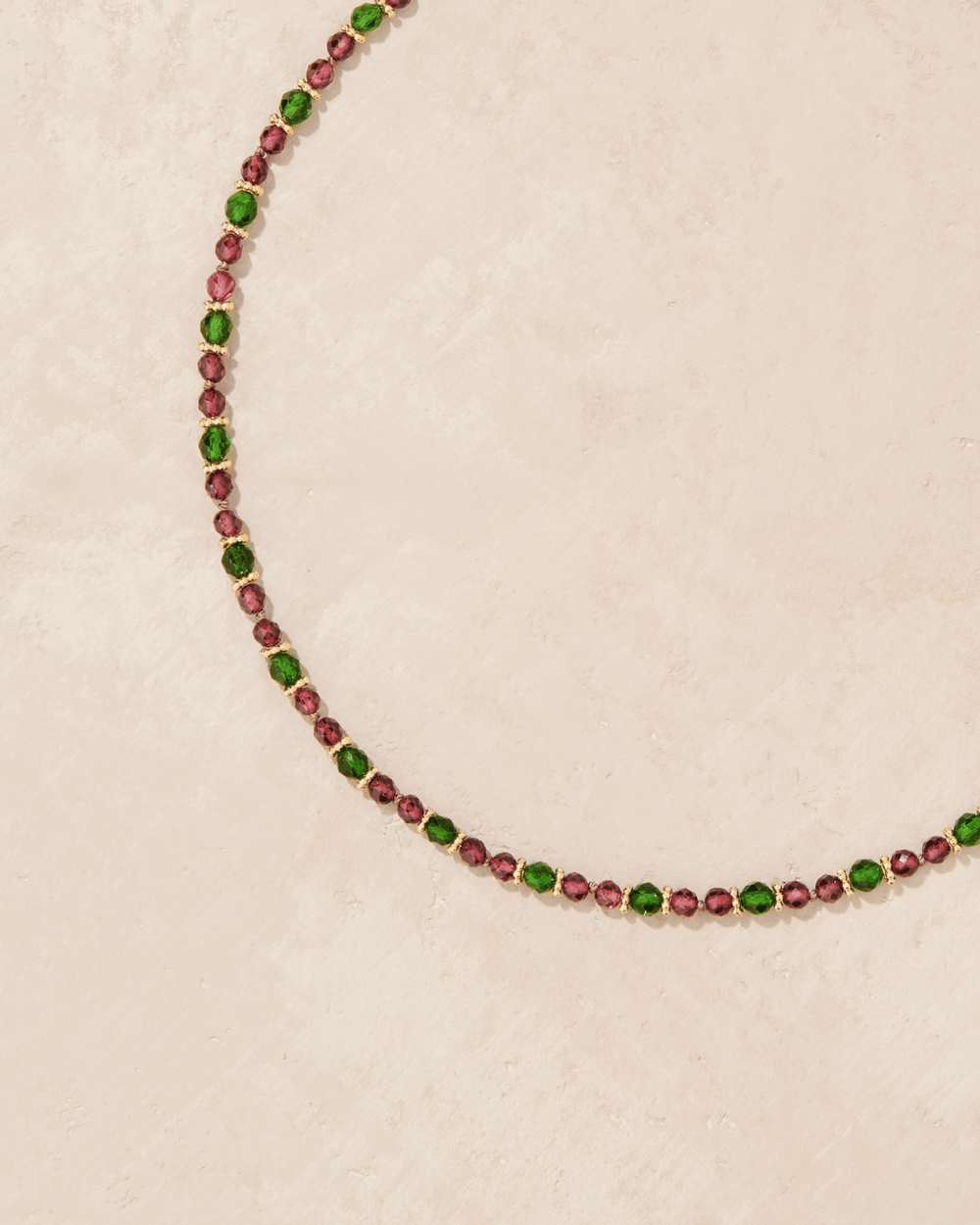 Tityaravy | Tevy Necklace - Rhodolite Garnet/Chrome Diopside