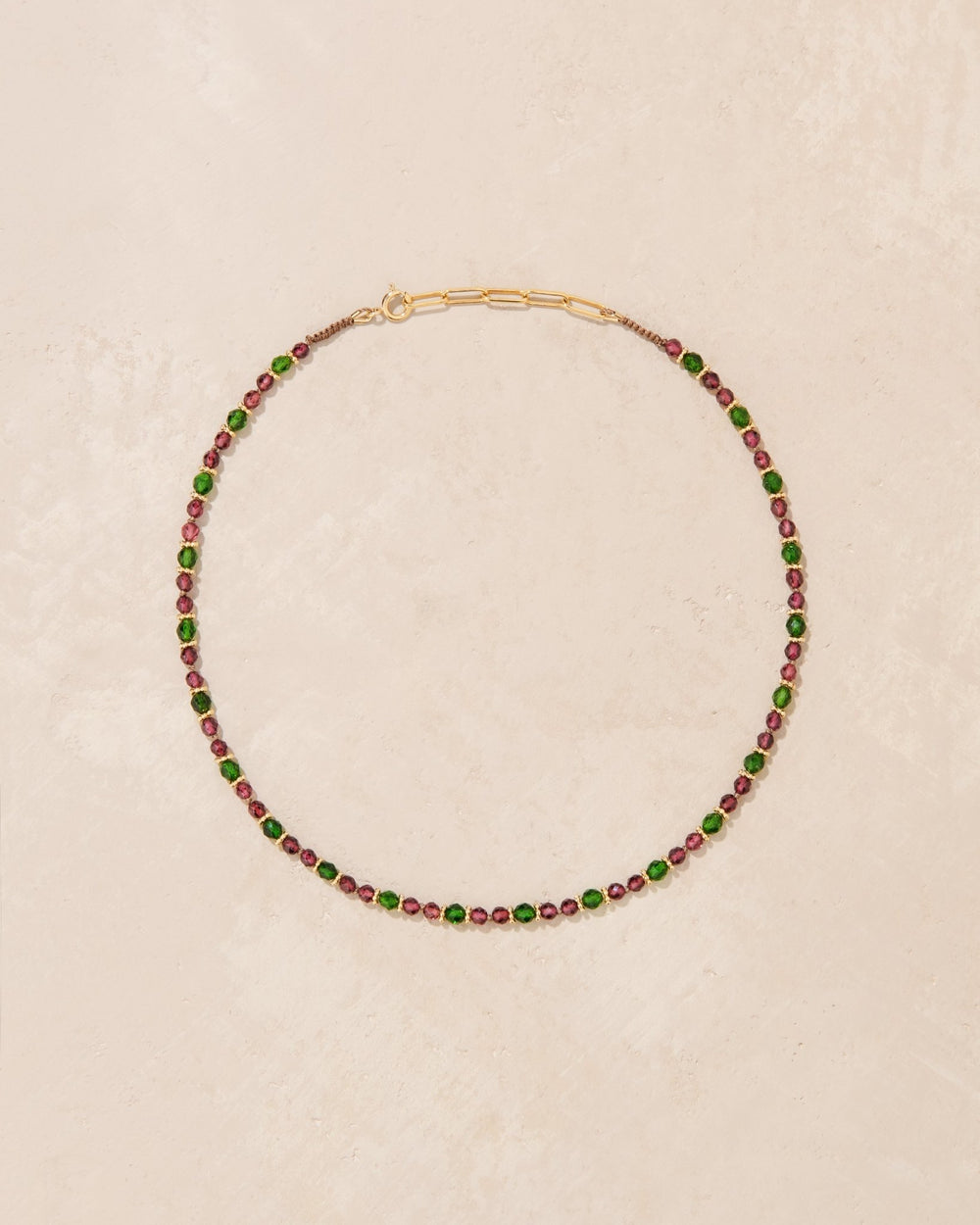 Tityaravy | Tevy Necklace - Rhodolite Garnet/Chrome Diopside