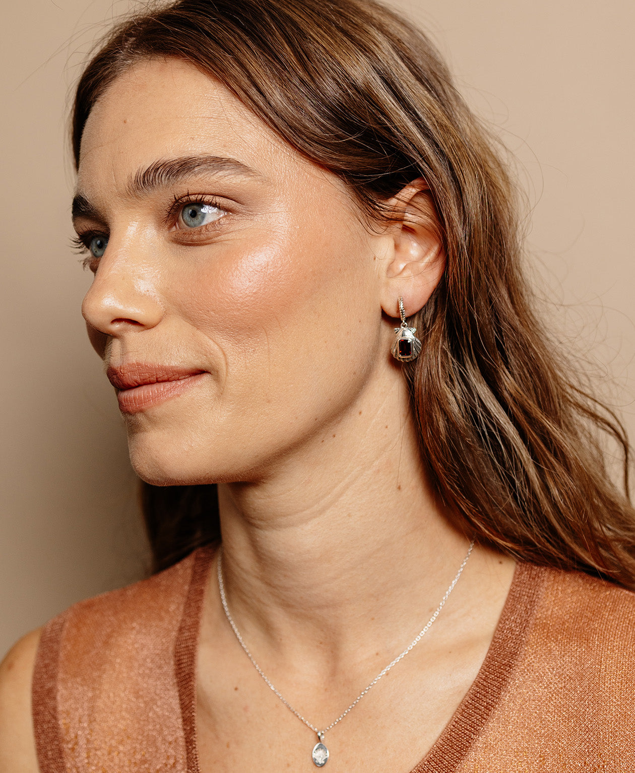 Zoe & Morgan | Cordelia Earrings - Silver With Rhodolite Garnet