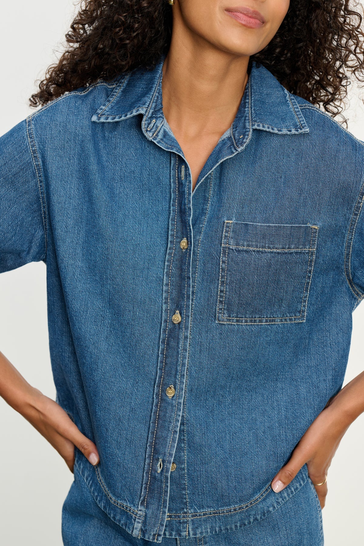 Velvet | Kaddy Denim Top - Classic