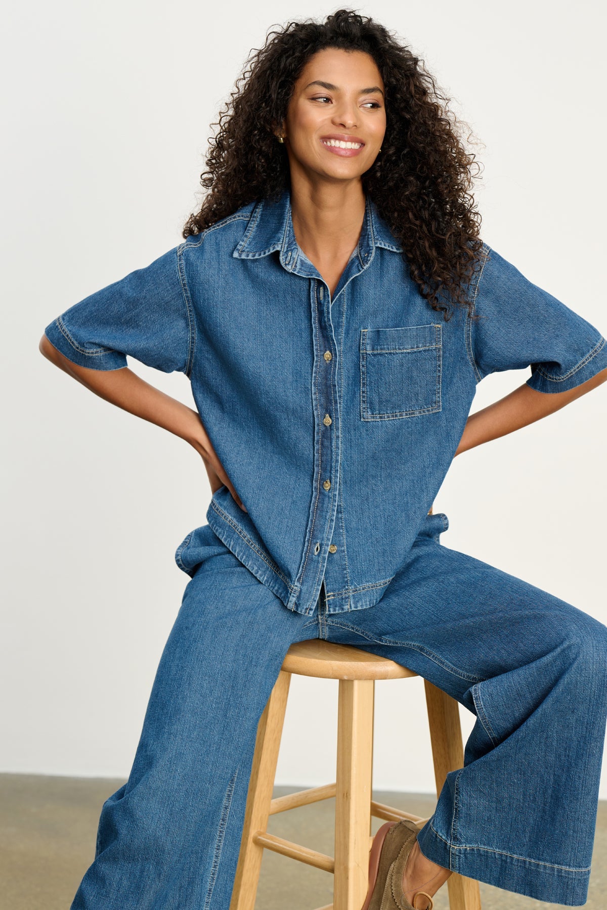 Velvet | Kaddy Denim Top - Classic