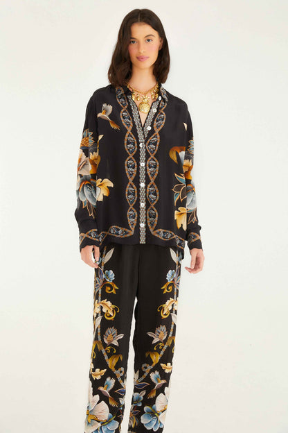 Farm Rio | Pajama Pants - Snake Garden Black