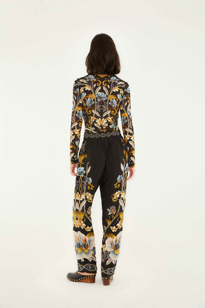 Farm Rio | Pajama Pants - Snake Garden Black