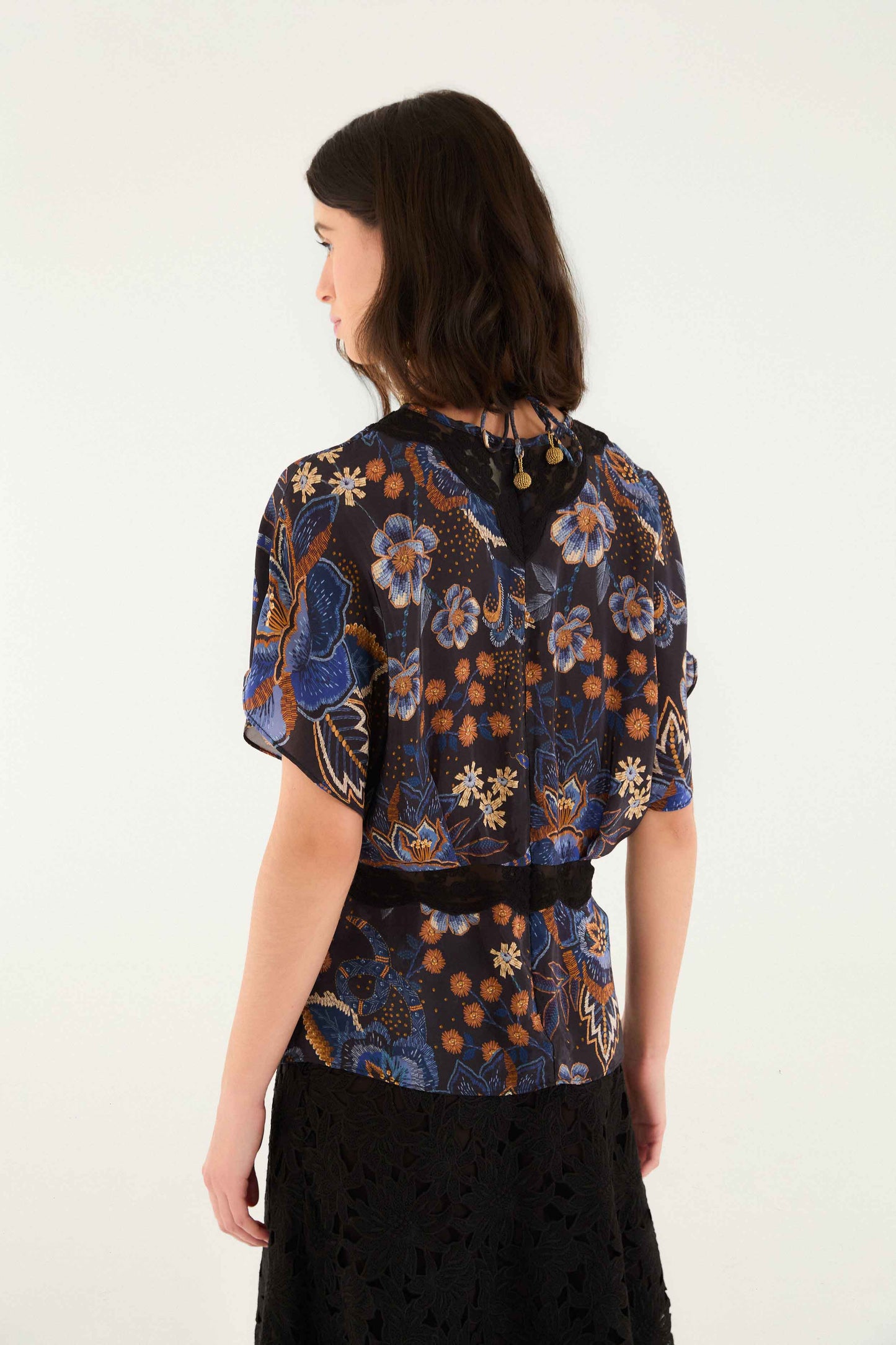 Farm Rio | Blouse - Snakes Bouquet Black