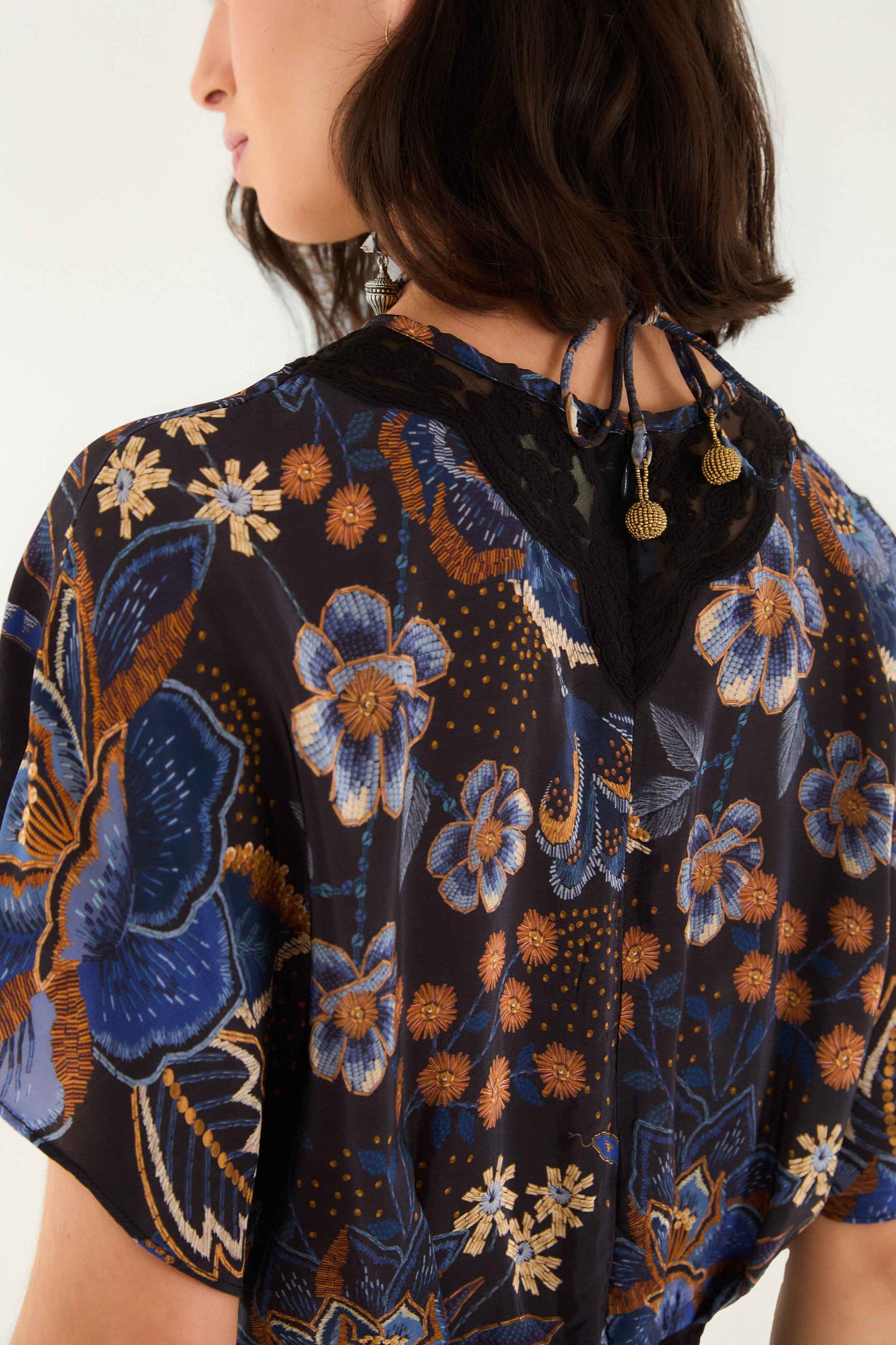 Farm Rio | Blouse - Snakes Bouquet Black