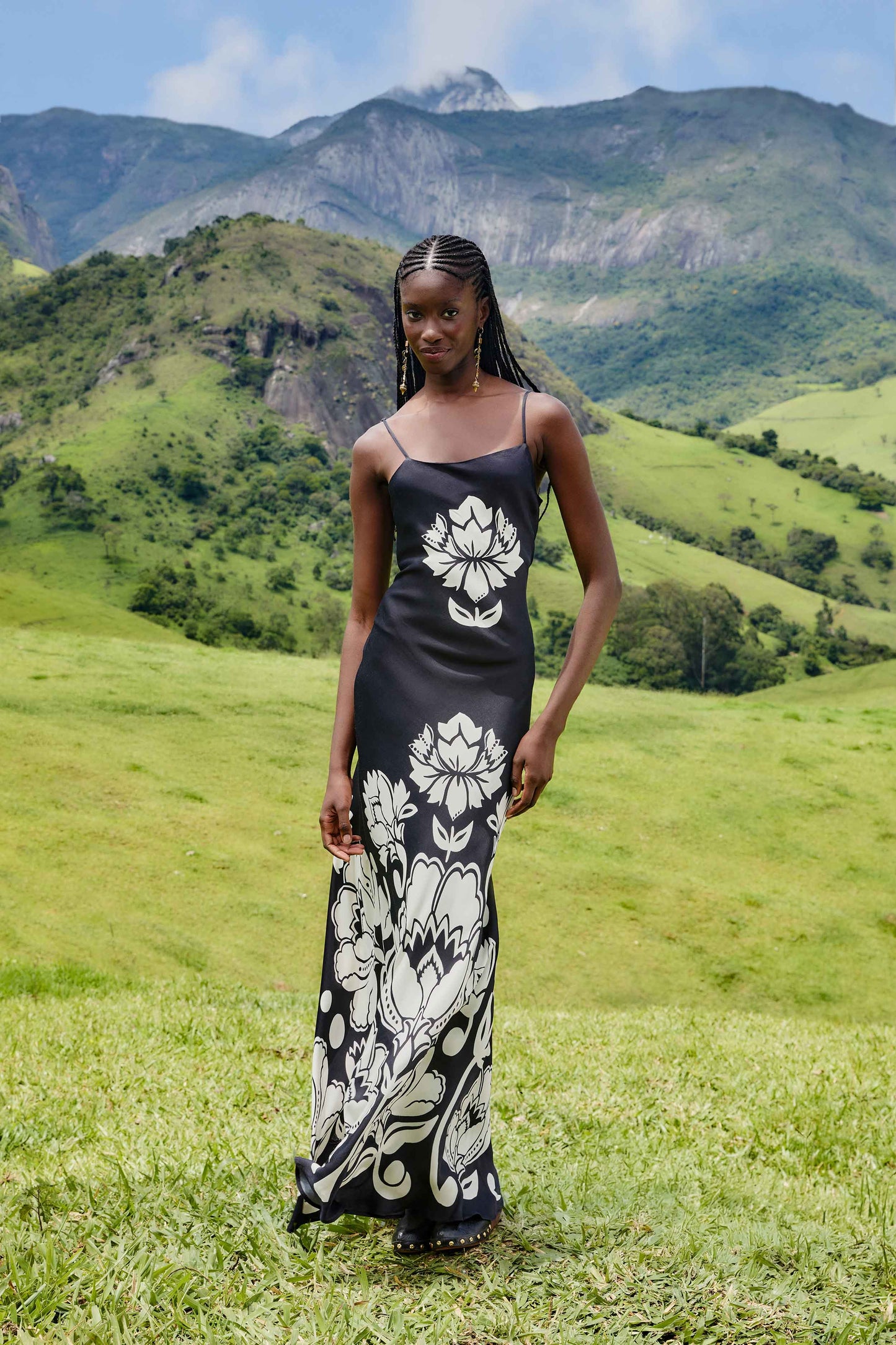 Farm Rio | Slip Maxi Dress - Floral Arabesque Slip Cream