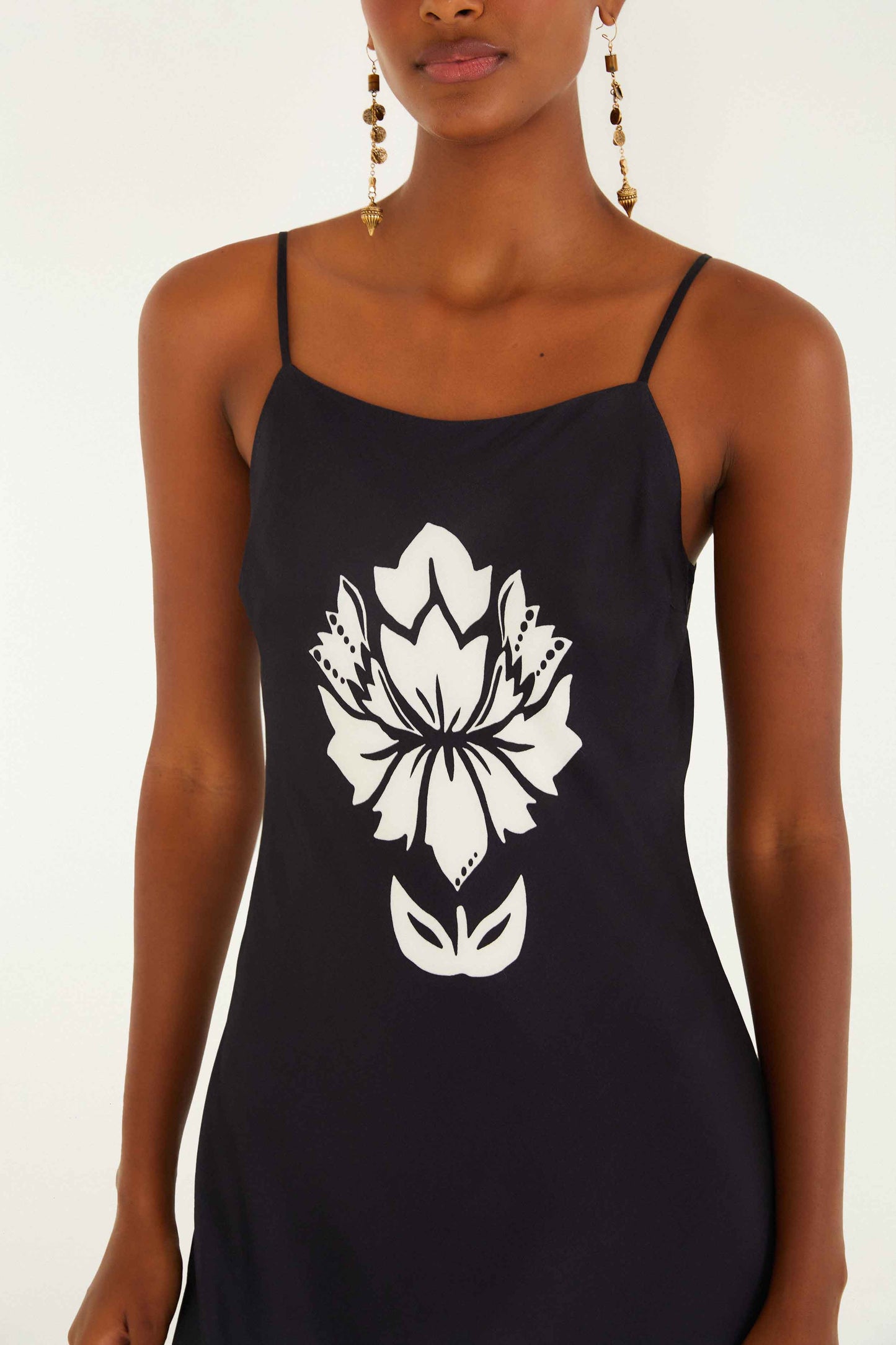 Farm Rio | Slip Maxi Dress - Floral Arabesque Slip Cream