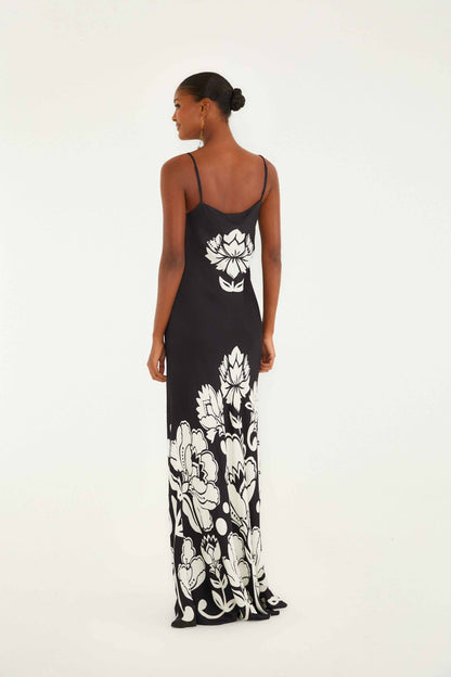 Farm Rio | Slip Maxi Dress - Floral Arabesque Slip Cream