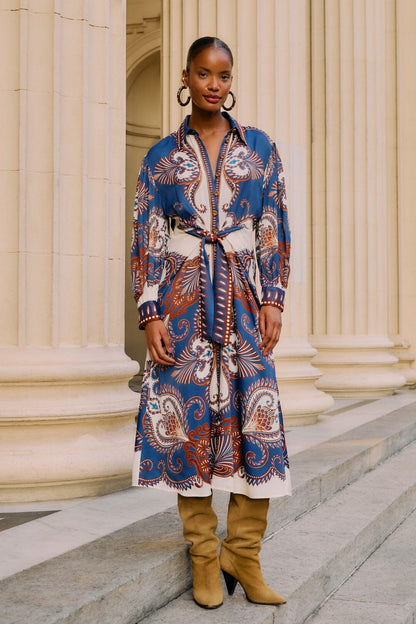 Farm Rio | Midi Dress - Arabesque Blue