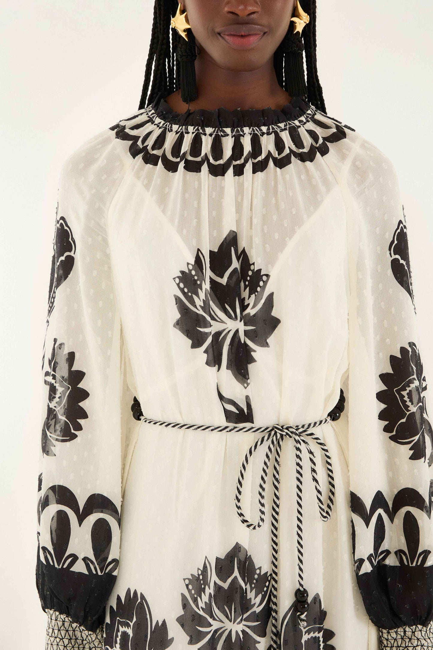 Farm Rio | Maxi Dress - Floral Arabesque Cream