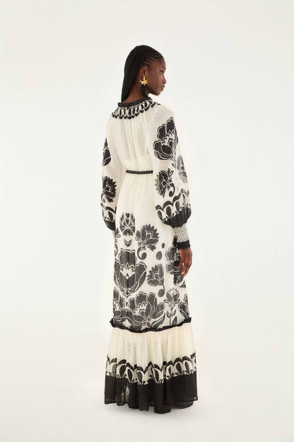 Farm Rio | Maxi Dress - Floral Arabesque Cream