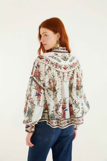 Farm Rio | Cream Blouse - Majestic Hearts