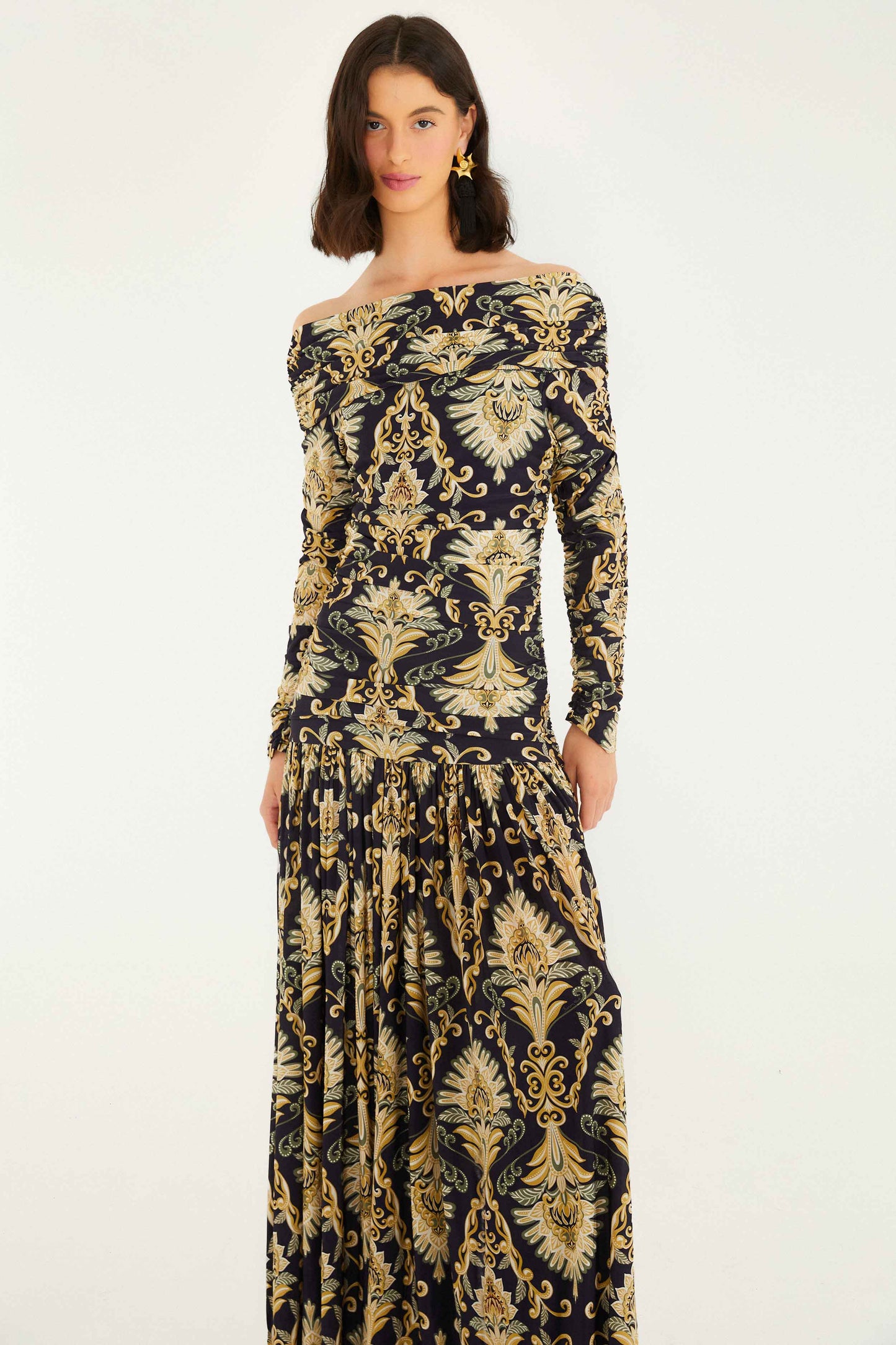Farm Rio | Wonderful Arabesque Dress - Navy Blue