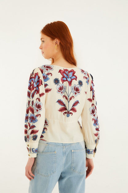 Farm Rio | Long Sleeve Blouse - Malu Winter White