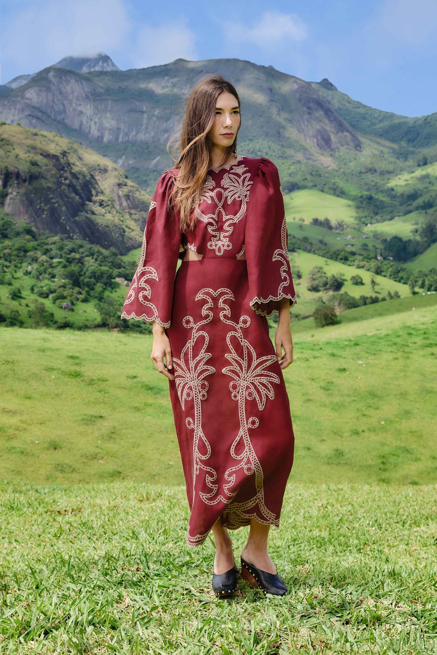 Farm Rio | VT Maxi Artesanal Brasil - Burgundy