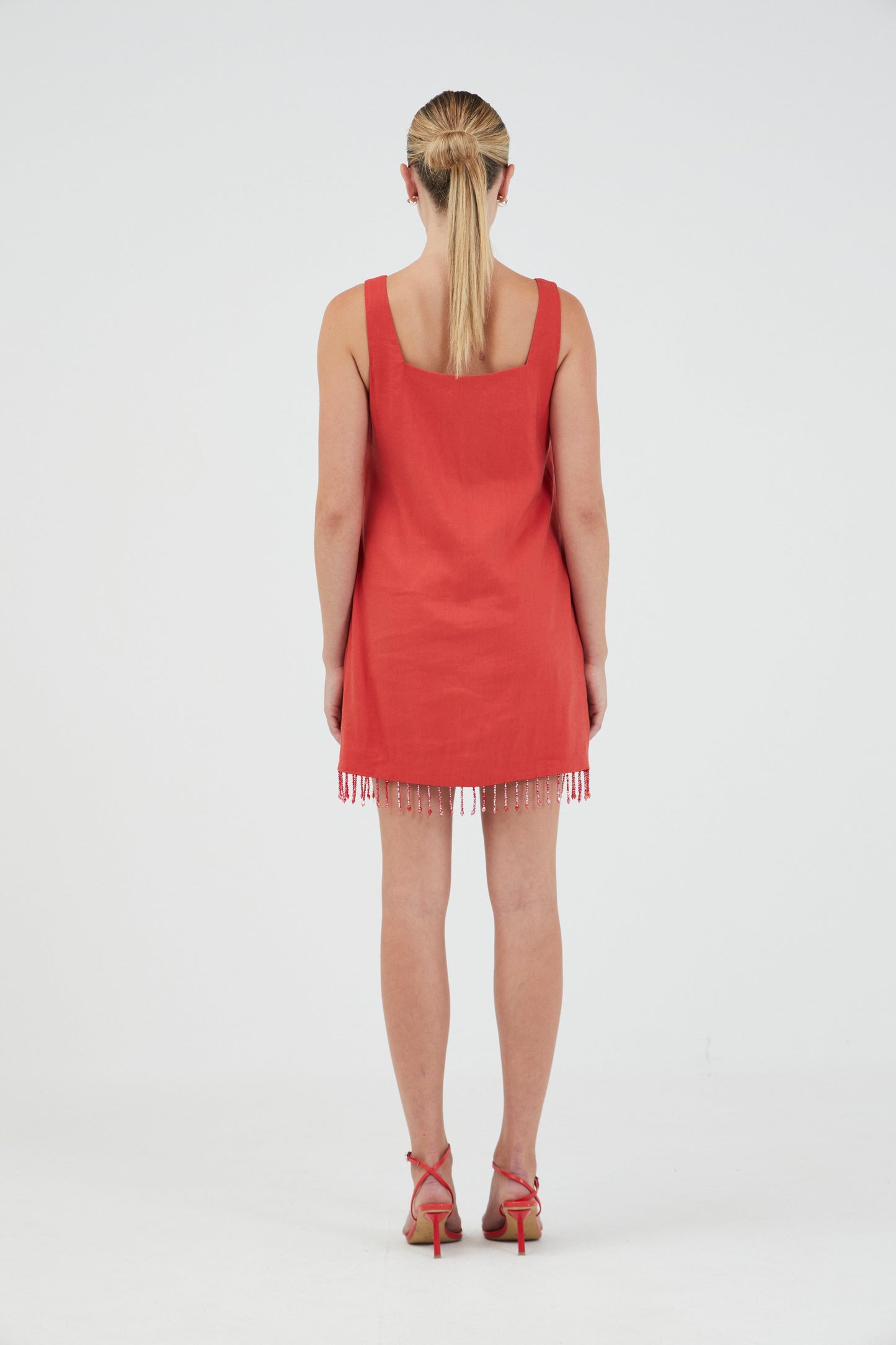 Third Form | Flame Linen Mini Dress - Grenadine