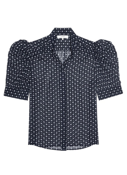 Frame Denim | The Tie Print Gillian Top - Navy Multi