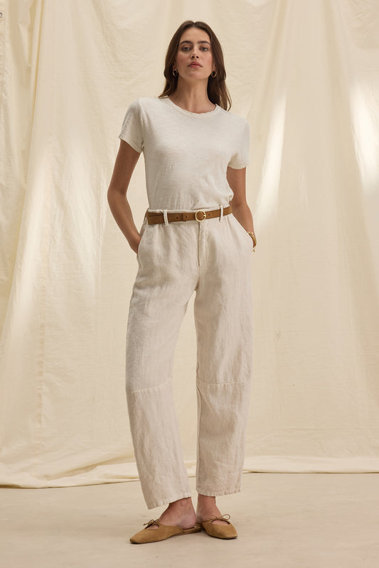 Velvet | Taylor Linen Pants - Bisque