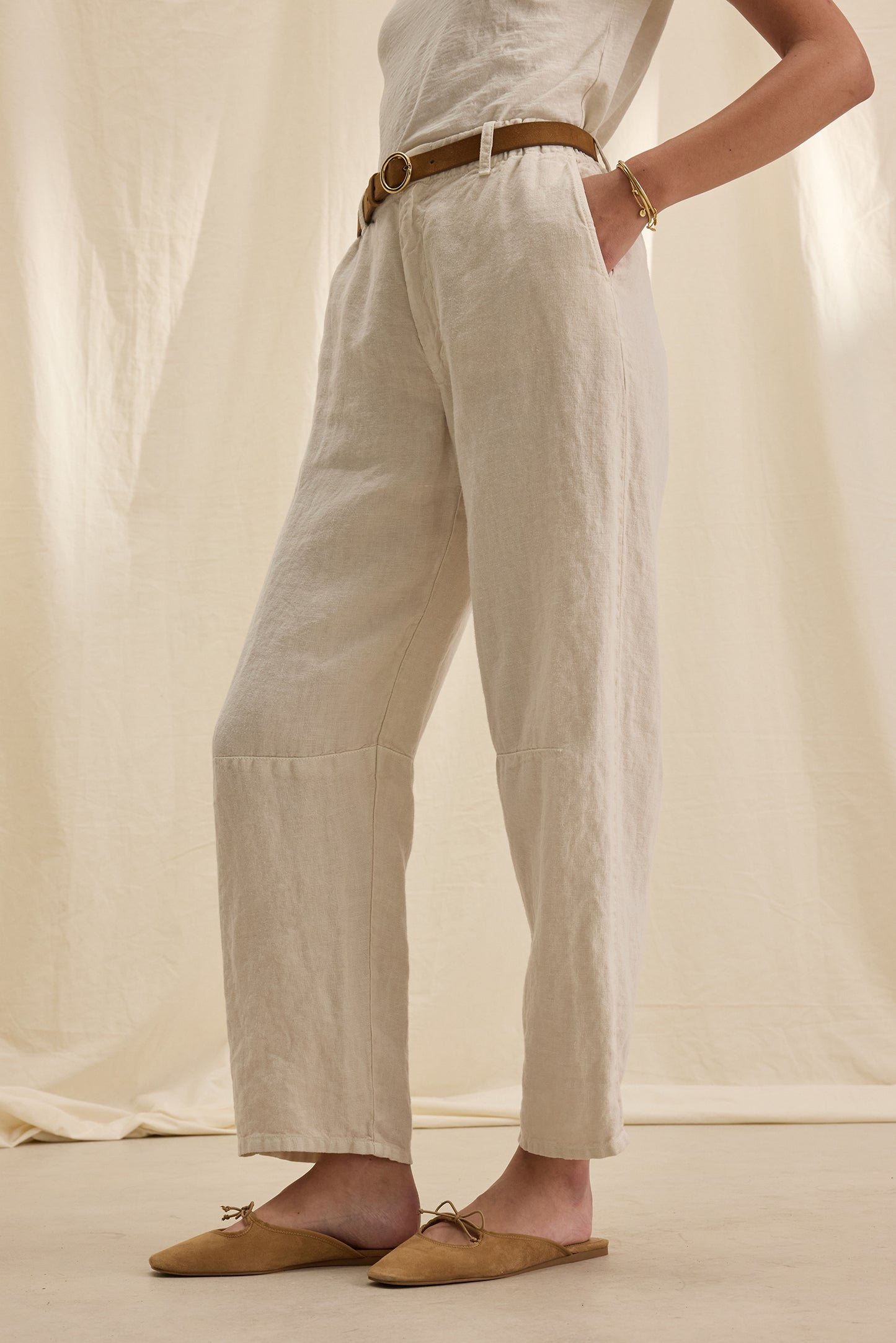 Velvet | Taylor Linen Pants - Bisque