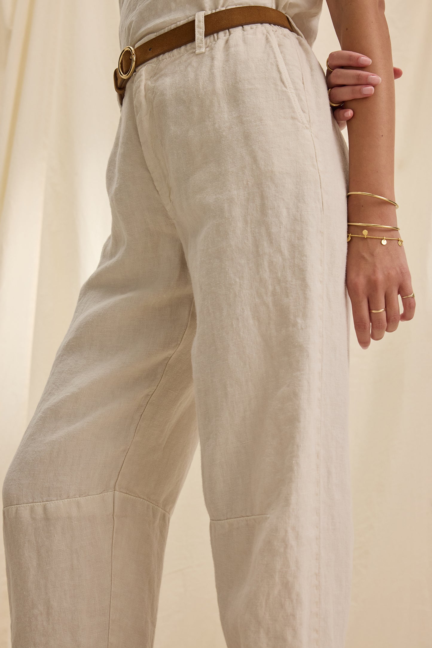 Velvet | Taylor Linen Pants - Bisque