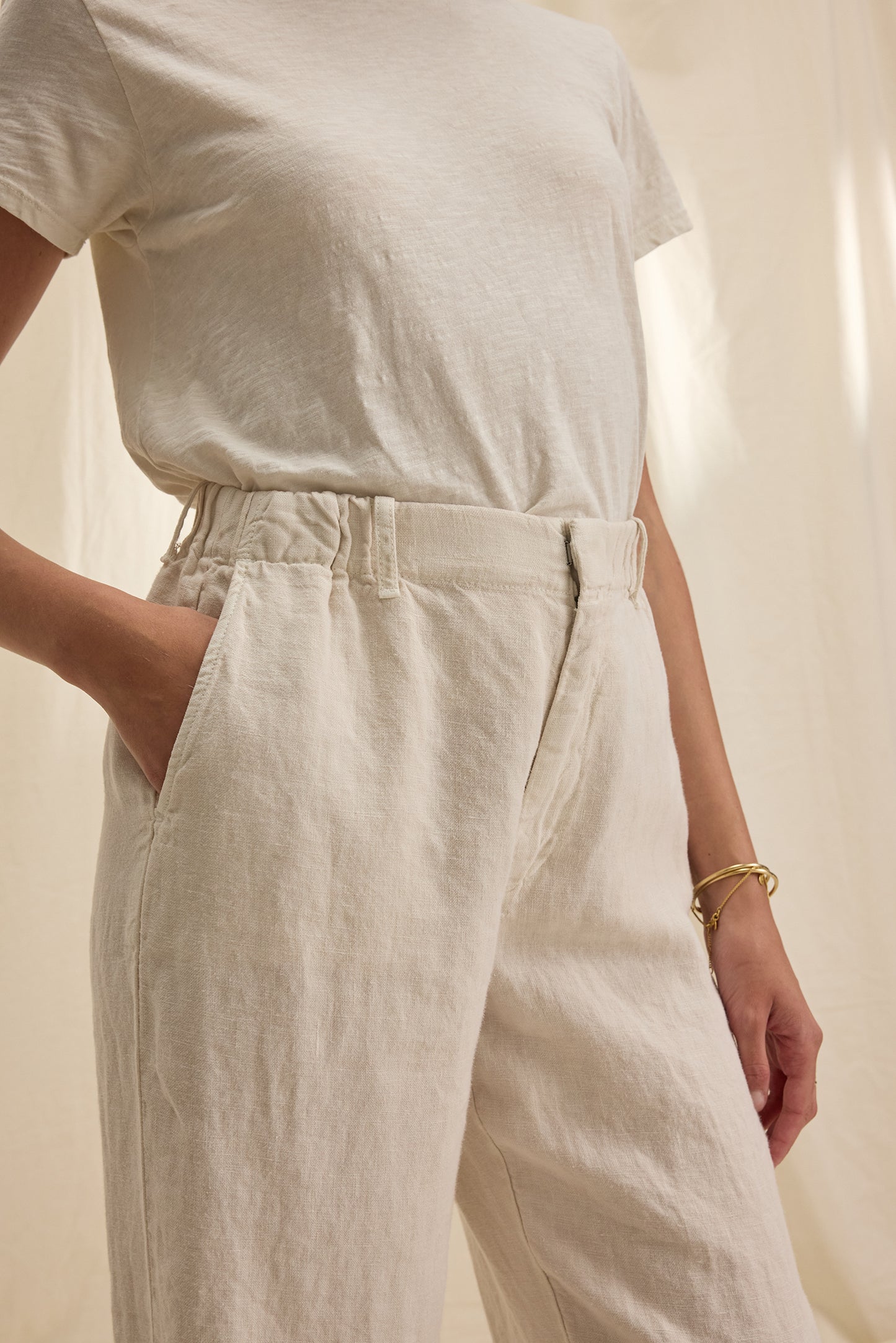Velvet | Taylor Linen Pants - Bisque