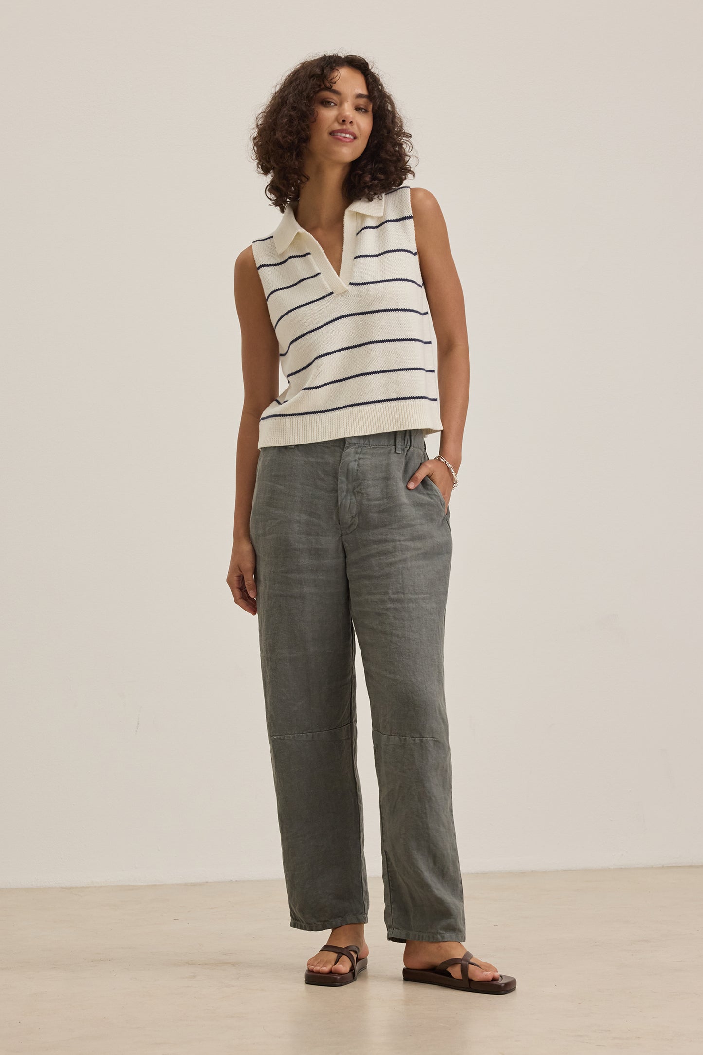 Velvet | Taylor Linen Pants - Graphite