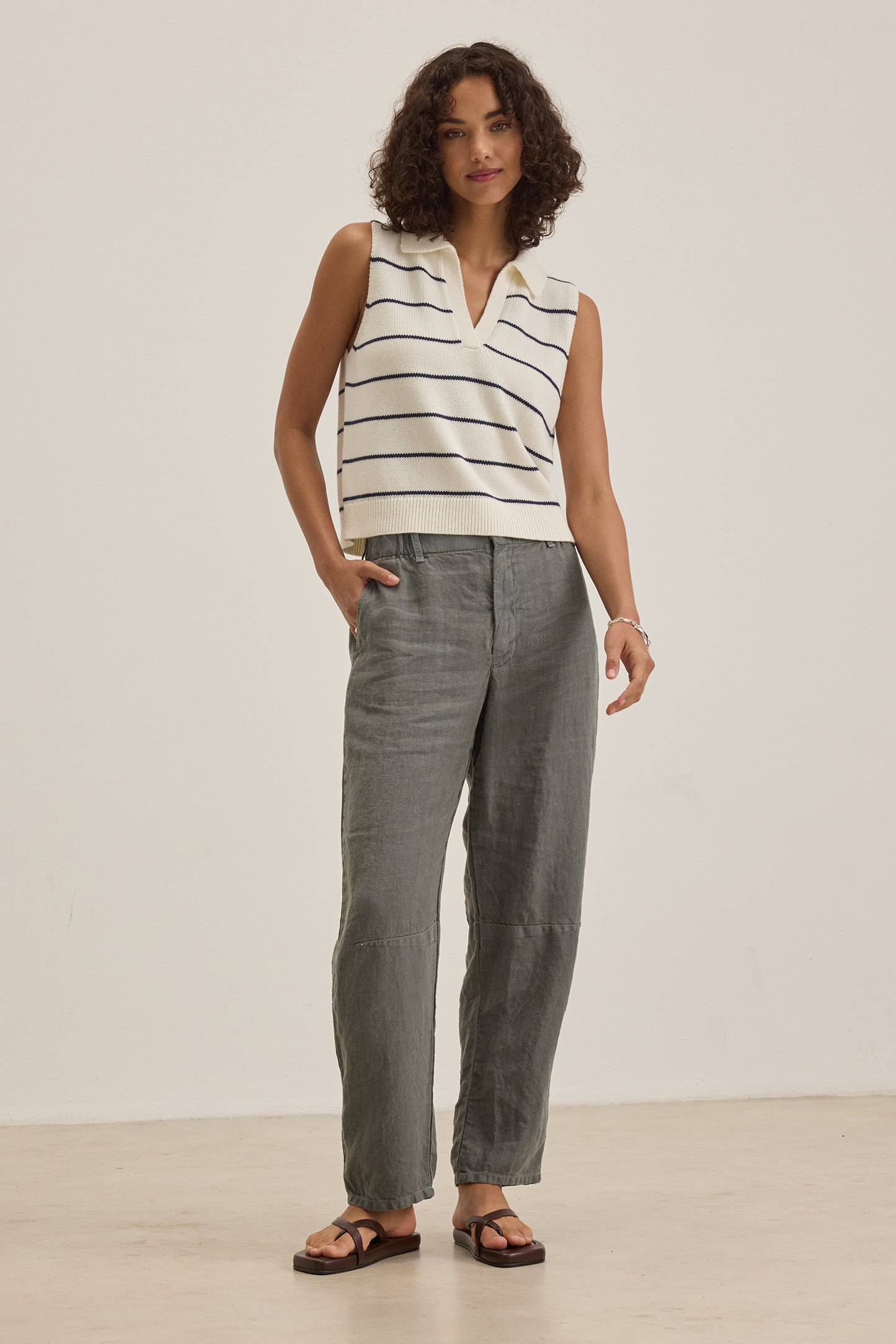 Velvet | Taylor Linen Pants - Graphite