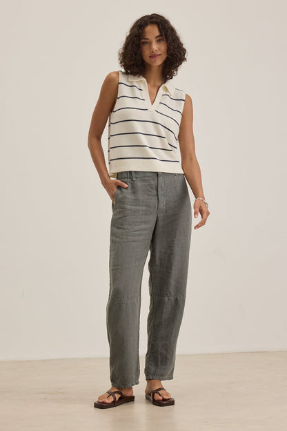 Velvet | Taylor Linen Pants - Graphite