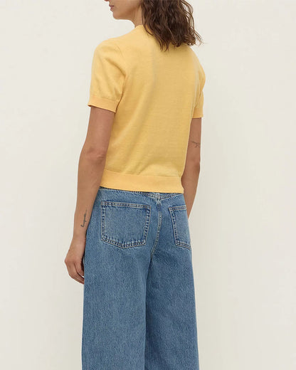 Assembly Label | Semra Cotton Cashmere Short Sleeve Cardigan - Sol