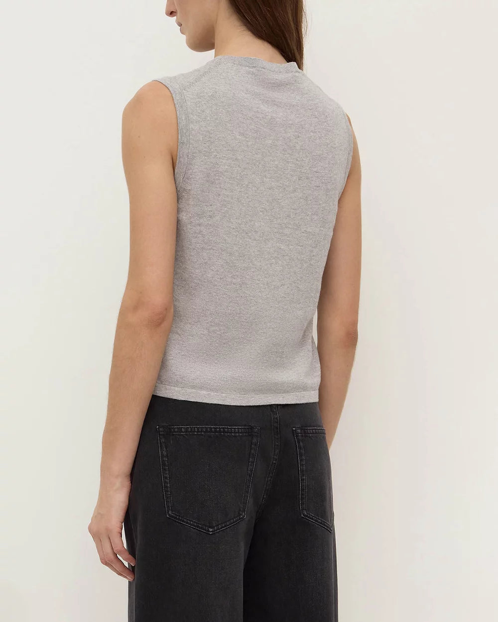 Assembly Label | Helena Cotton Cashmere Vest - Grey Marle