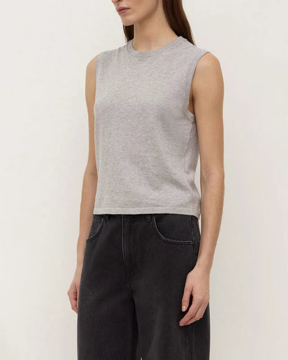 Assembly Label | Helena Cotton Cashmere Vest - Grey Marle