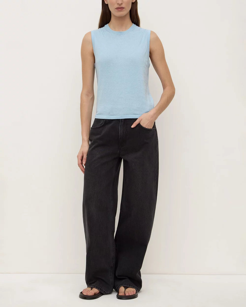 Assembly Label | Helena Cotton Cashmere Vest - Salt