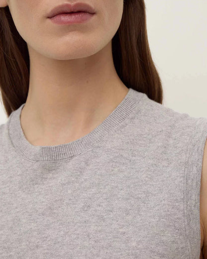 Assembly Label | Helena Cotton Cashmere Vest - Grey Marle