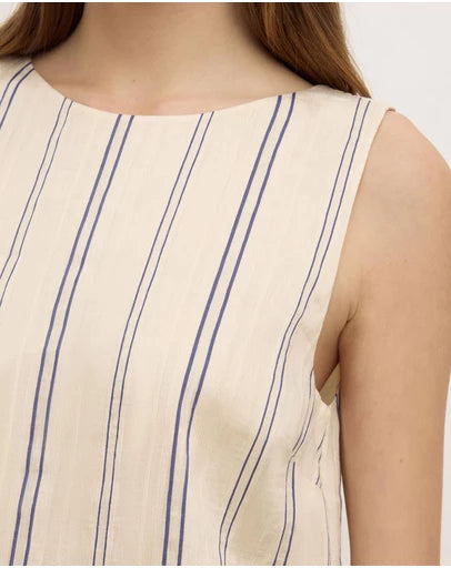 Assembly Label | Ulani Stripe Mini Dress - Cream/Blue