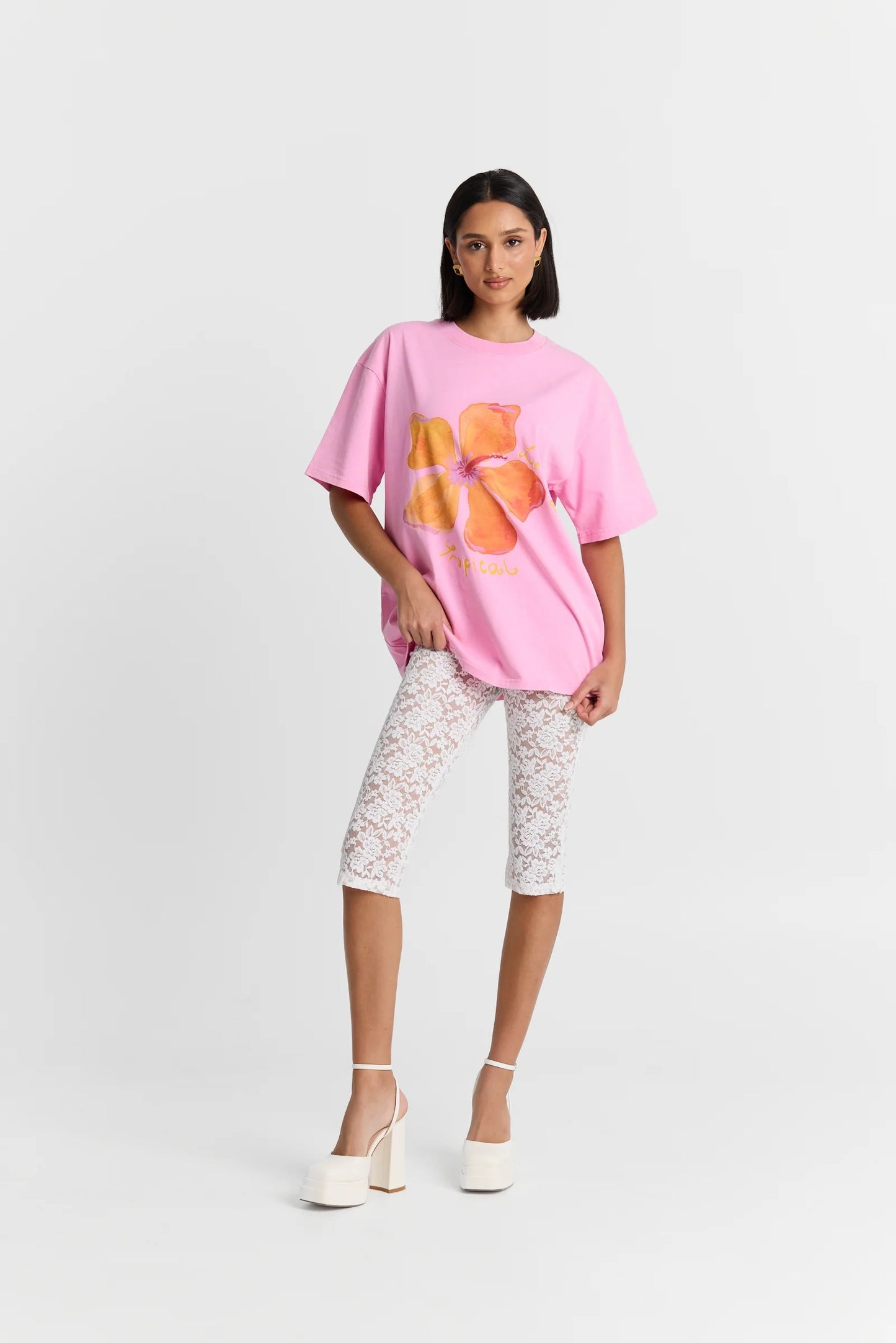 Maku The Label | Le Fleur Tropical Oversized Tee - Pink