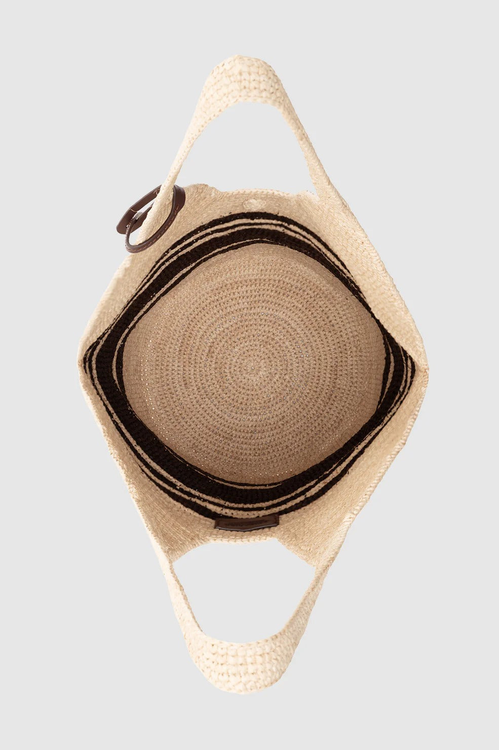 Anine Bing | Leah Stripes Hobo Raphia - Natural/Brown