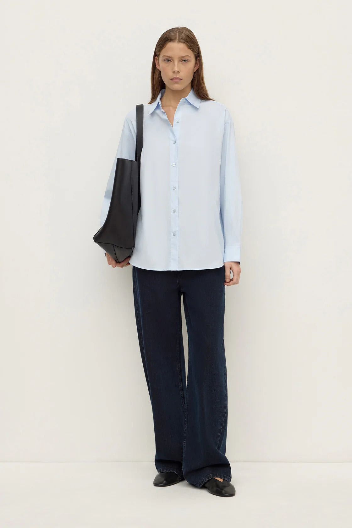 Assembly Label | Micha Poplin Long Sleeve Shirt - Powder Blue