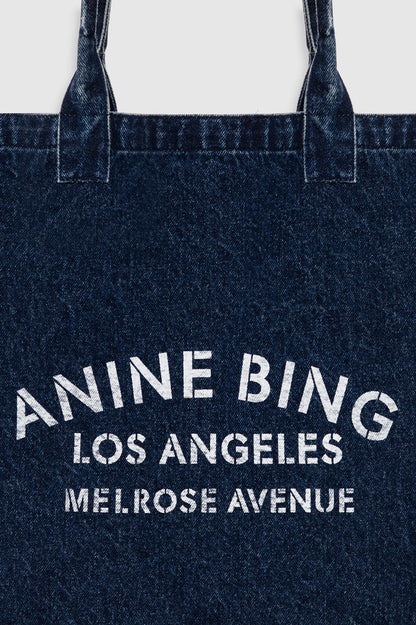Anine Bing | Leo Denim Tote - Ink Blue
