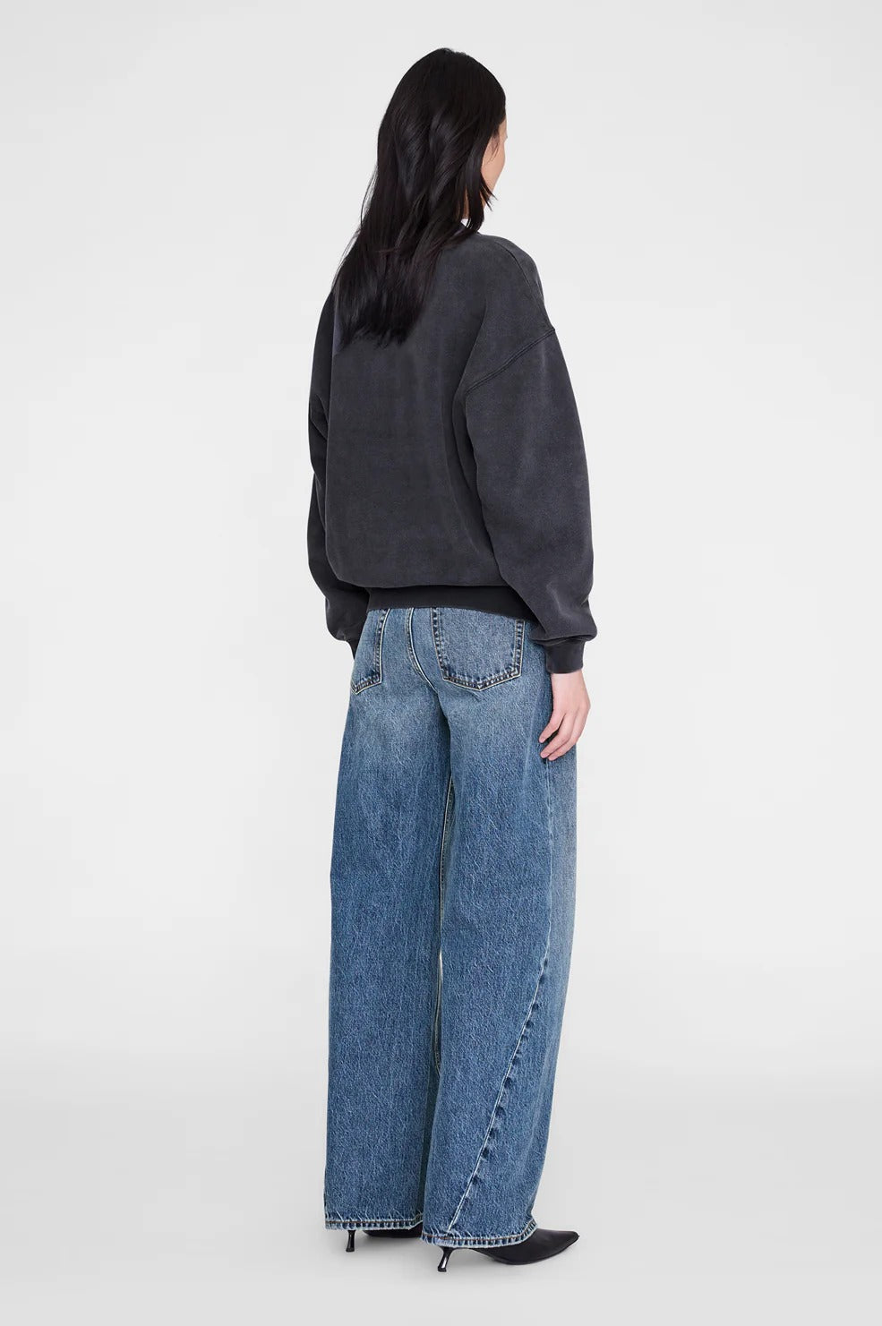 Anine Bing | Spencer Sweatshirt Leopard - Washed Black