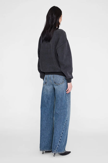 Anine Bing | Spencer Sweatshirt Leopard - Washed Black