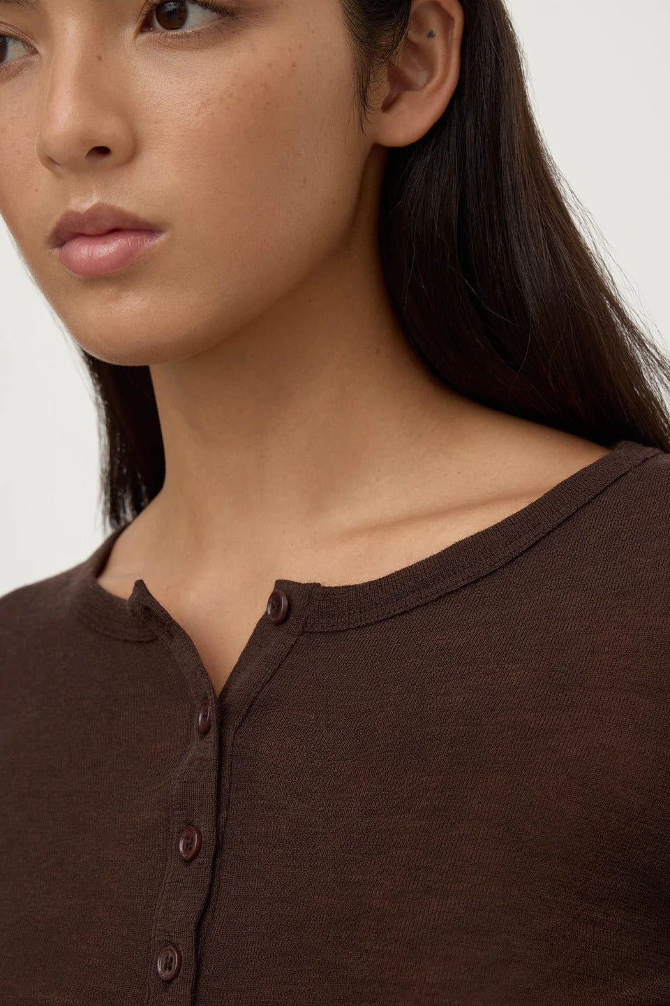 Assembly Label | Nora Merino Wool Henley - Ganache
