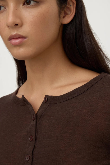 Assembly Label | Nora Merino Wool Henley - Ganache