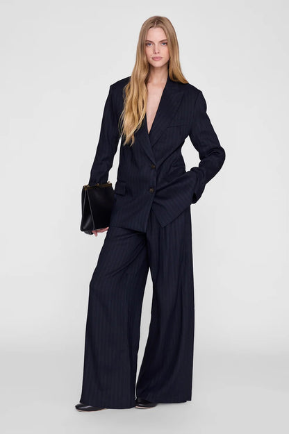 Anine Bing | Paola Trouser - Navy Pinstripe