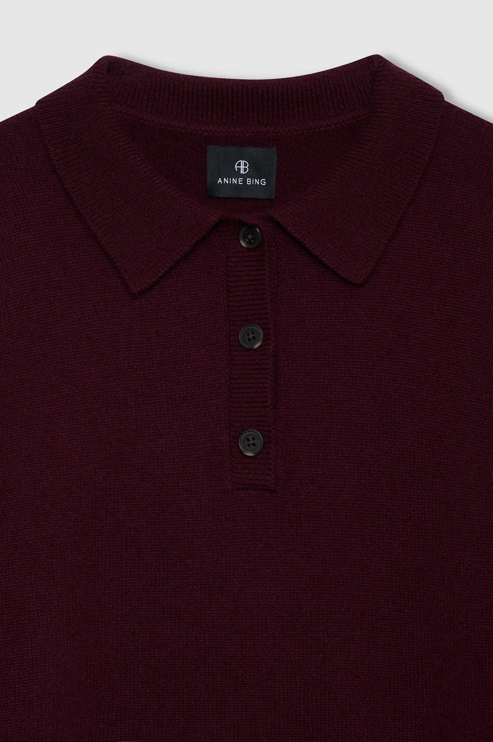 Anine Bing | Lee Polo Sweater - Fig