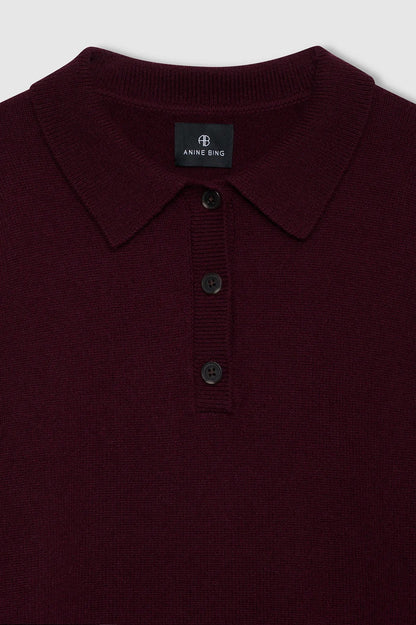 Anine Bing | Lee Polo Sweater - Fig
