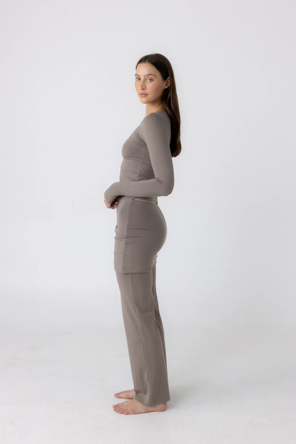 Pinky & Kamal | Motion Long Sleeve Top - Stone