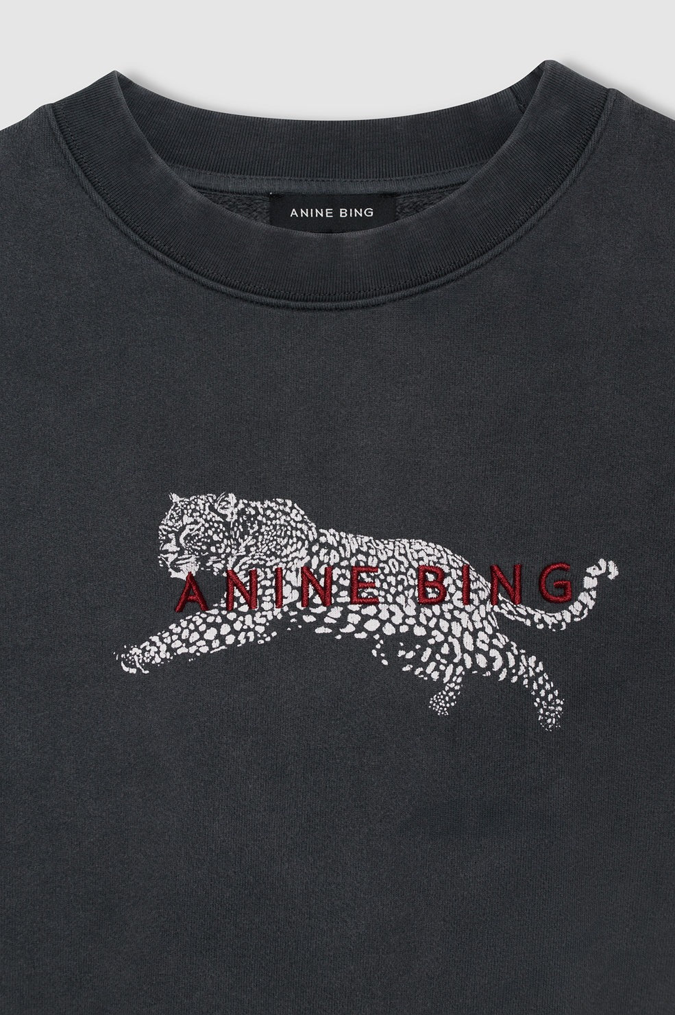 Anine Bing | Spencer Sweatshirt Leopard - Washed Black