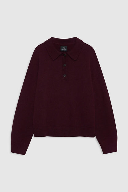 Anine Bing | Lee Polo Sweater - Fig